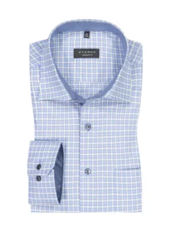 Eterna Comfort Fit Hemd Mit Karomuster , Hellblau