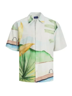 Jack & Jones Kurzarmhemd Mit Hawaii-Druck, Hellblau