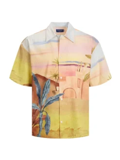 Jack & Jones Kurzarmhemd Mit Hawaii-Druck, Orange