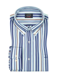 Paul&Shark Hemd Aus Baumwolle Mit Streifenmuster, Hellblau