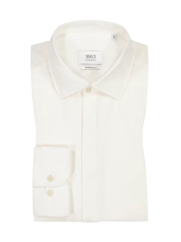 Eterna Modern Fit, Galahemd Mit Leinenanteil, Offwhite 3 Eterna Modern Fit, Galahemd Mit Leinenanteil, Offwhite