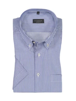 Eterna Comfort Fit Kurzarmhemd Mit Streifen-Muster , Königsblau