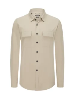 ROY ROBSON Leichtes Overshirt Mit Stretchanteil Und Brusttaschen, Beige