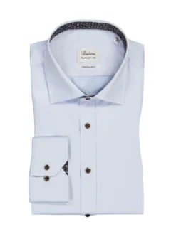 Stenströms UInifarbenes Hemd Mit Extralangem Arm, Twofold Super Cotton, Hellblau