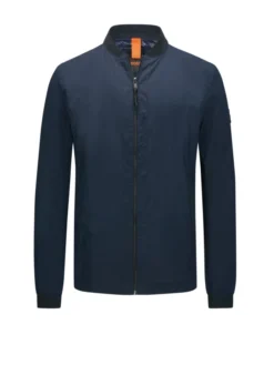 BOSS ORANGE Bomberjacke Mit Collegekragen, Blau