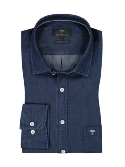 FYNCH-HATTON Jeanshemd Mit Brusttasche, Extralang, Blau