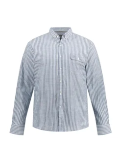 JP1880 Hemd Im Streifen-Design Und Mit Brusttasche, Blau