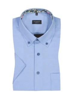 Eterna Comfort Fit Kurzarmhemd Mit Button-Down-Kragen, Hellblau
