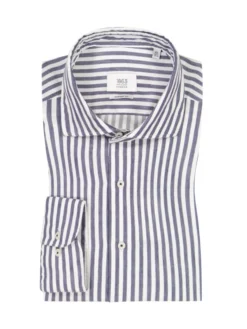 Softes Hemd Mit Leinen-Anteil Und Streifenmuster, Marine