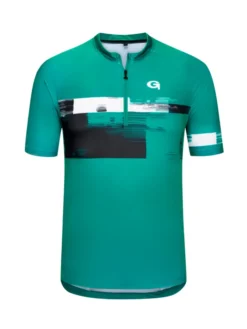 Gonso Funktionales Kurzarm-Radtrikot Mit Grafischem Print, Grün