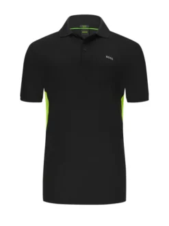 Boss Trekking-Poloshirt Mit Stretchamteil, Regular Fit, Schwarz
