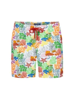 Vilebrequin Badehose Mit Fisch-Print, Weiß
