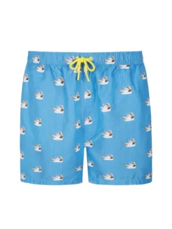 RAGMAN Badehose Mit Fisch-Motiv, Blau