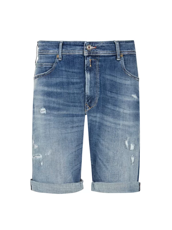 Replay Denim-Bermudas Im Used-Look, Blau 3 Replay Denim-Bermudas Im Used-Look, Blau