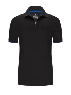 RAGMAN Poloshirt In Performance-Qualität Mit Reißverschluss, Schwarz