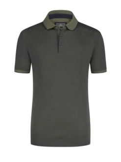 RAGMAN Poloshirt Mit Feinem Muster , Oliv