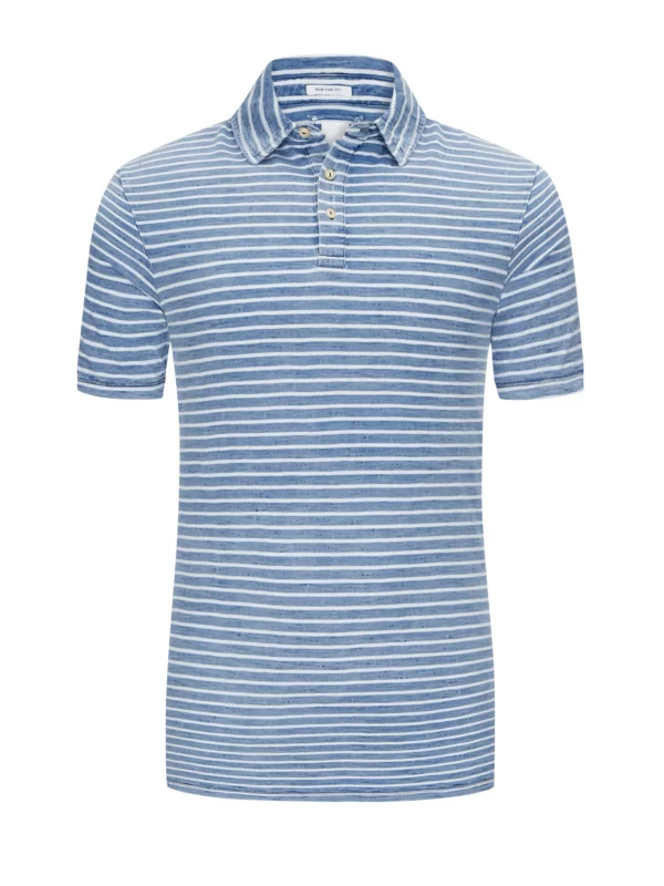 Poloshirt Mit Streifenmuster, Extralang , Blau 3 Poloshirt Mit Streifenmuster, Extralang , Blau