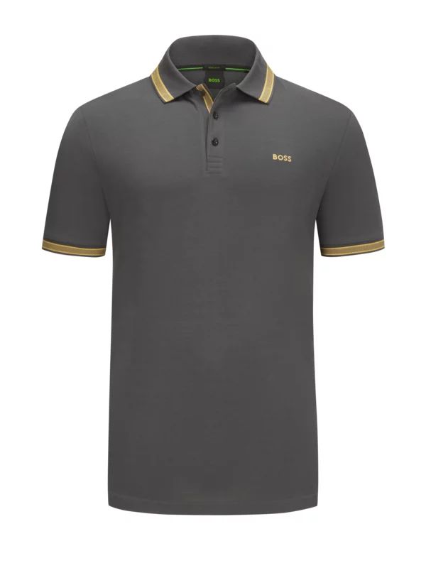 Boss Green Poloshirt Piquê Mit Kontraststreifen Am Kragen , Anthrazit 3 Boss Green Poloshirt Piquê Mit Kontraststreifen Am Kragen , Anthrazit