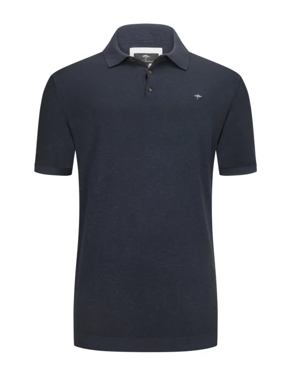 FYNCH-HATTON Poloshirt Mit Leinenanteil Und Mit Logo-Stickerei, Marine 3 FYNCH-HATTON Poloshirt Mit Leinenanteil Und Mit Logo-Stickerei, Marine