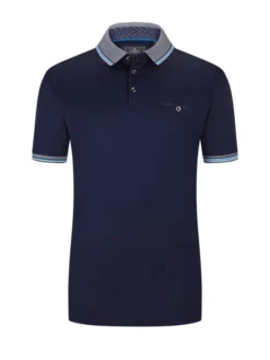 RAGMAN Poloshirt Aus Mercerisierter Baumwolle, Extralang, Marine