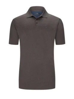 RAGMAN Poloshirt Mit Feinem Muster , Dunkelbraun