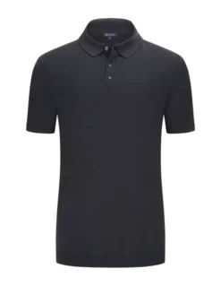 Poloshirt Aus Baumwolle Und Leinen , Marine