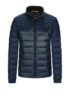 BOSS ORANGE Steppjacke Mit Gummiertem Logo-Emblem, Marine