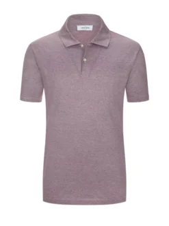 Poloshirt Aus Merzerisierter Baumwolle Mit Fineliner-Streifen, Bourdeaux