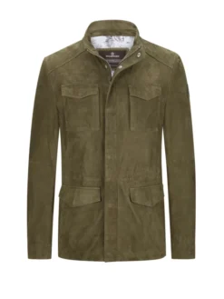 MILESTONE Lederjacke MS-Aurelio Aus Ziegenveloursleder , Oliv