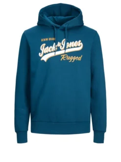 Jack & Jones Hoodie Mit Großem Logo-Print, Petrol