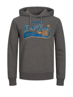 Jack & Jones Hoodie Mit Großem Logo-Print, Anthrazit