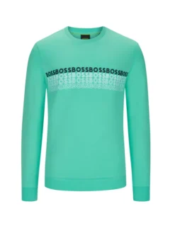 Boss Green Sweatshirt Mit Stretchanteil Und Logo-Stickerei , Mint