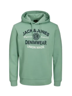 Jack & Jones Hoodie Mit Logo-Print, Hellgrün