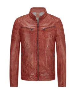 GIPSY Lederjacke Im Biker-Style, Rot