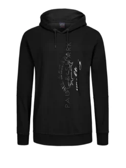 Paul&Shark Hoodie Mit Logo-Print Und Stickerei, Schwarz