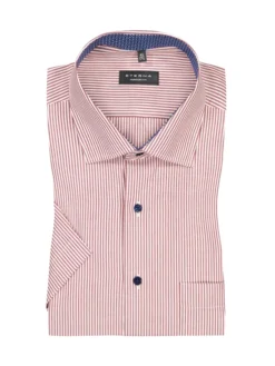 Eterna Kurzarmhemd Mit Streifenmuster, Comfort Fit, Rot