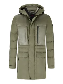 PEUTEREY Parka In Daune Mit Logo-Aufnäher, Oliv