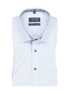 Kurzarmhemd Aus Baumwolle Mit Streifen, Comfort Fit , Hellblau