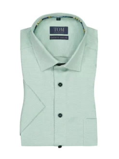Kurzarmhemd Mit Feiner Struktur, Comfort Fit, Grün