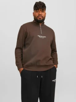 Jack & Jones Sweatshirt Mit Troyer-Kragen, Originals Studio , Braun -Angebote Jack & Jones || Eterna || Paul&Shark Store s 600 50