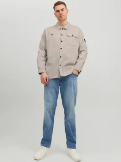 Jack & Jones Hemdjacke Aus Baumwoll-Stretch, Kreide -Angebote Jack & Jones || Eterna || Paul&Shark Store s 600 84